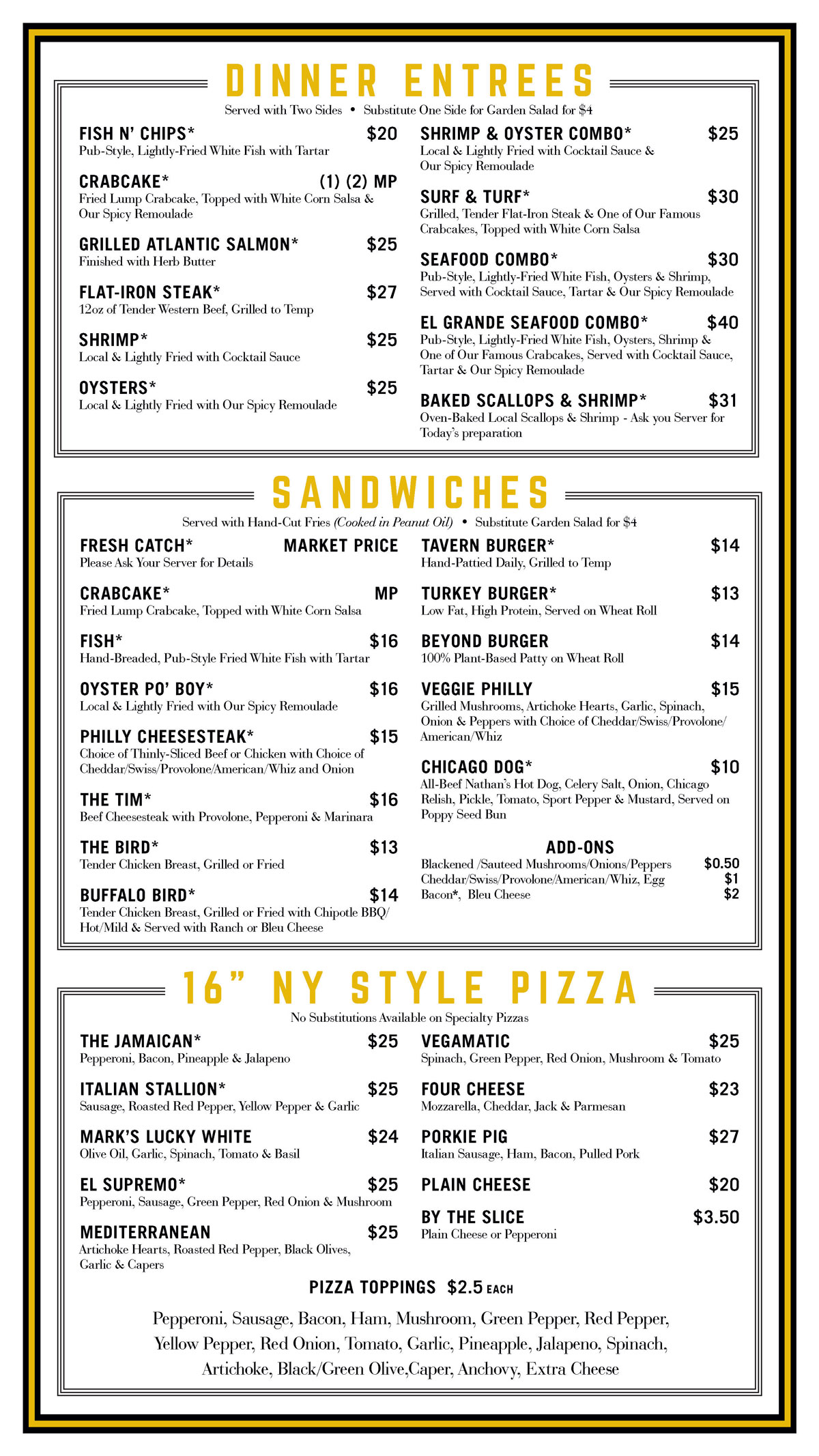 Menus | Lucky12Tavern.com